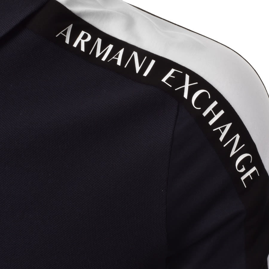 Armani Exchange Long Sleeved Polo T Shirt Navy Mainline Menswear
